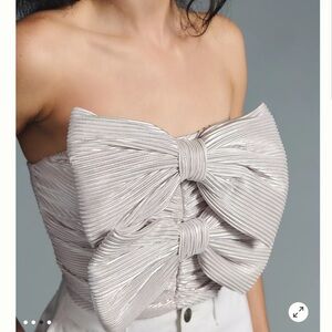 Anthropologie Silver Bow Bralette